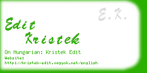 edit kristek business card